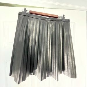 JCrew Leather Pleated Skirt